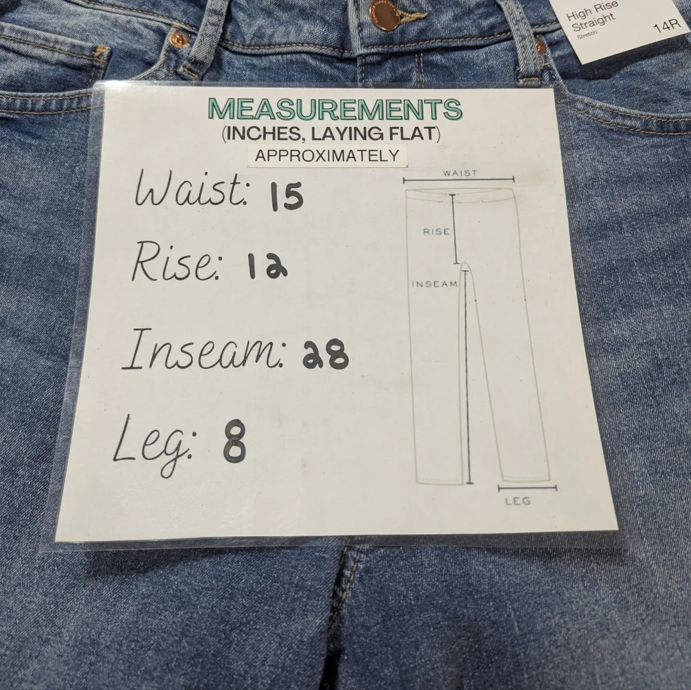 Sonoma High Rise Straight Stretch Blue Jeans Size 14